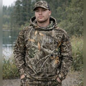 Realtree Camo Hoodie Size XL 14-16 Pullove With Face Mask Camoflauge Coat Jacket